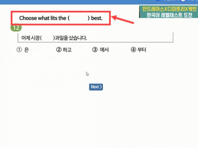 한국어 레벨 테스트 문제.jpg