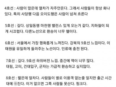 [펌] 수도권 지하철 호선별 느낌.jpg