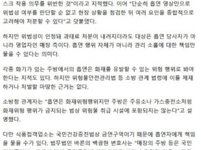 매장 주방서 흡연한 직원 어떤 처벌 받을까