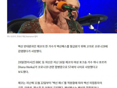 백신패스 받고 싶은데 백신은 맞기 싫었던 여가수