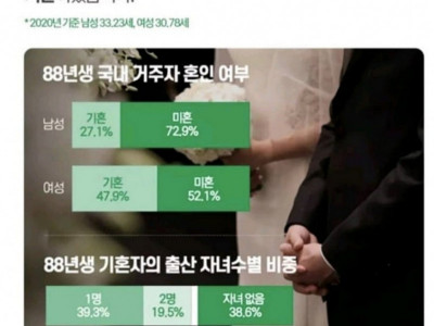 88년생 미혼율