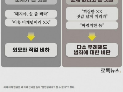 고소당하는 댓글과 그렇지않은 댓글