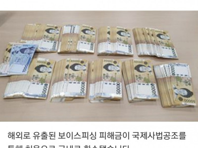보이스피싱 피해금 4천5백만 원, 첫 국내 환수