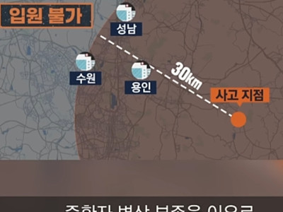 차량에 여러 번 치였지만 대형병원 3곳에서 거부