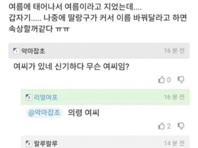 여름에 태어난 딸 이름은 “름”이라고 한 아빠.jpg