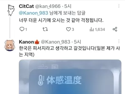 한국으로 피서오는 이유