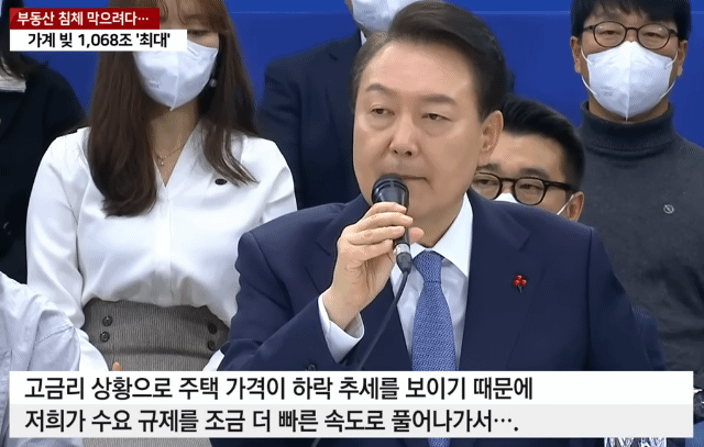 부동산 침체 막으려다..가계 빚 1,068조 '최대