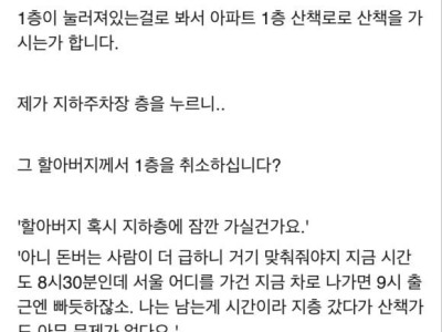 점잖은 할아버지께서 엘리베이터 층수를 취소하십니다