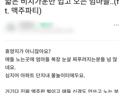 “아파트 물놀이터 ‘비키니’ 엄마들…어떻게 생각하시나요?”