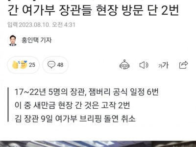 (기사)주무부처라더니.. 여가부 장관들 현장방문 단 2번
