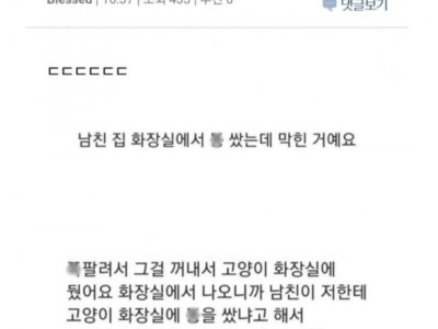 남친 집에서 똥싸다가 인생위기가 온 처자..JPG