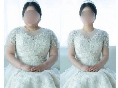 웨딩사진 보정이 심한지 물어보는 인티녀