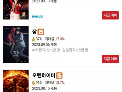 이시각 CGV예매 1위