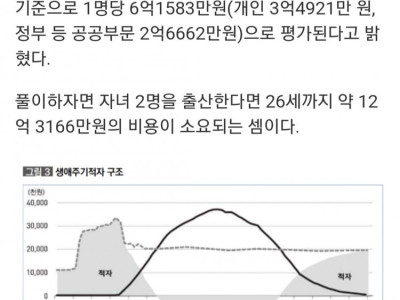 애 하나 키우는데 6억 이상 돈 든다