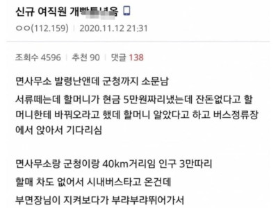 신규 직원 개빡통 들어옴