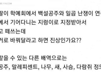유치원 학예회에서 애 배역 바꿔달라고 하는게 진상인가요..jpg