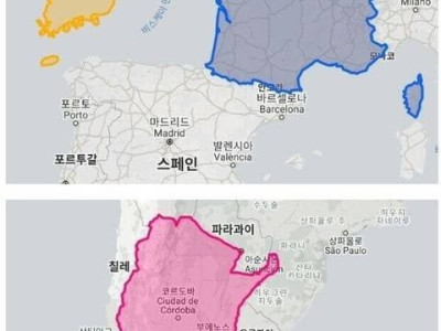 우리나라 인구밀도 체감