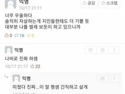 자살을 막는 댓글 한 줄