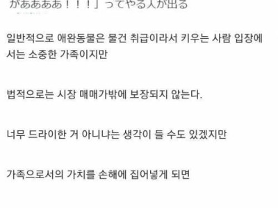 웃대] 애완동물의 법적 가치가 낮을 수 밖에 없는 이유.jpg