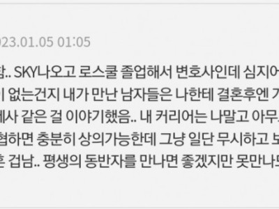 커뮤에 등장한 Sky, 로스쿨 출신 존예 여자 변호사