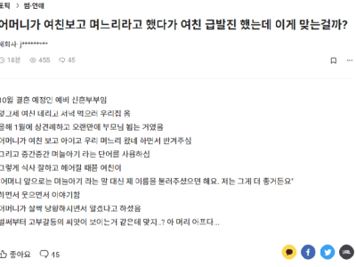 며느리라 하지 말고 이름 불러달라는 여친.jpg