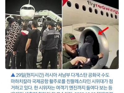“유대인 색출해!” 러시아 공항 이스라엘발 여객기 시위대 습격