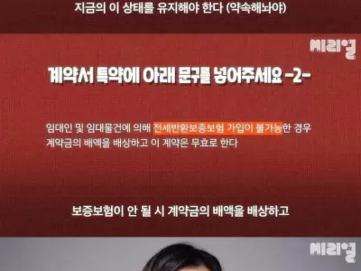 전세에 살아야 한다면 계약서 특약사항에 넣어야할 문구