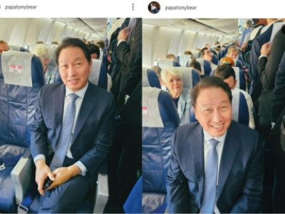 ‘전용기’ 있는 최태원 회장, 이코노미석 탄 이유는?