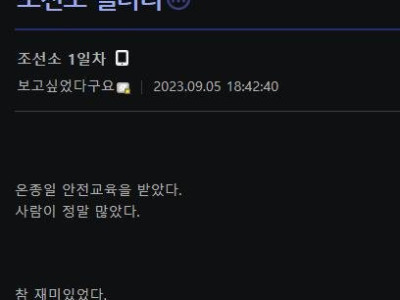 조선소 1일차 vs 조선소 10일차