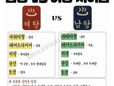 남탕 여탕 차이