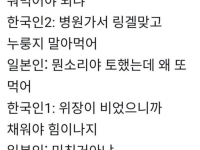 숙취에 대한 3국의 반응