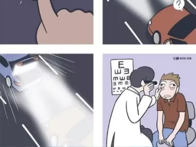 헤드라이트 눈뽕