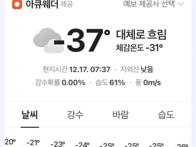 오늘 추위는 아무것도 아닌 몽골 날씨