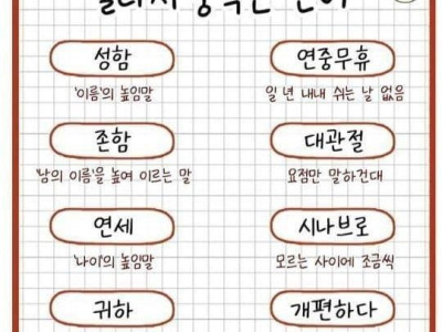 요즘 애들이 은근 모른다는 단어 총정리.jpg
