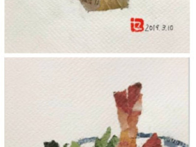90세 할머니가 신문지로 만든 그림