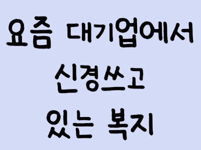 요즘 대기업에서 신경쓰고 있는 복지