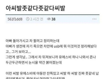아빠 돌아가시고 차 팔려고 정리하는데