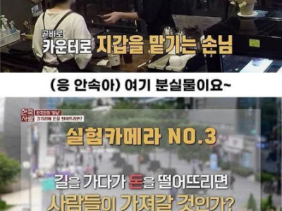 외국인들 충격 먹는 K-양심 실험.jpg