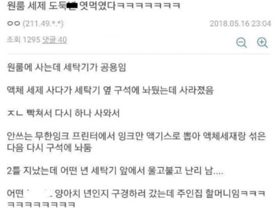 원룸 세제 도둑 엿 먹인 썰