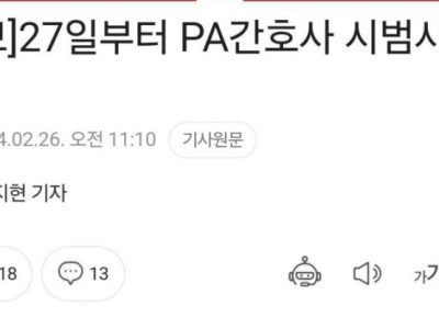 PA간호법 시범 실시