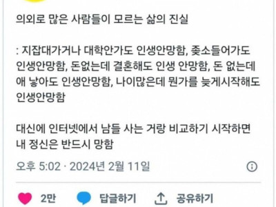 X의 도발] 의외로 많은 사람들이 모르는 삶의 진실.jpg